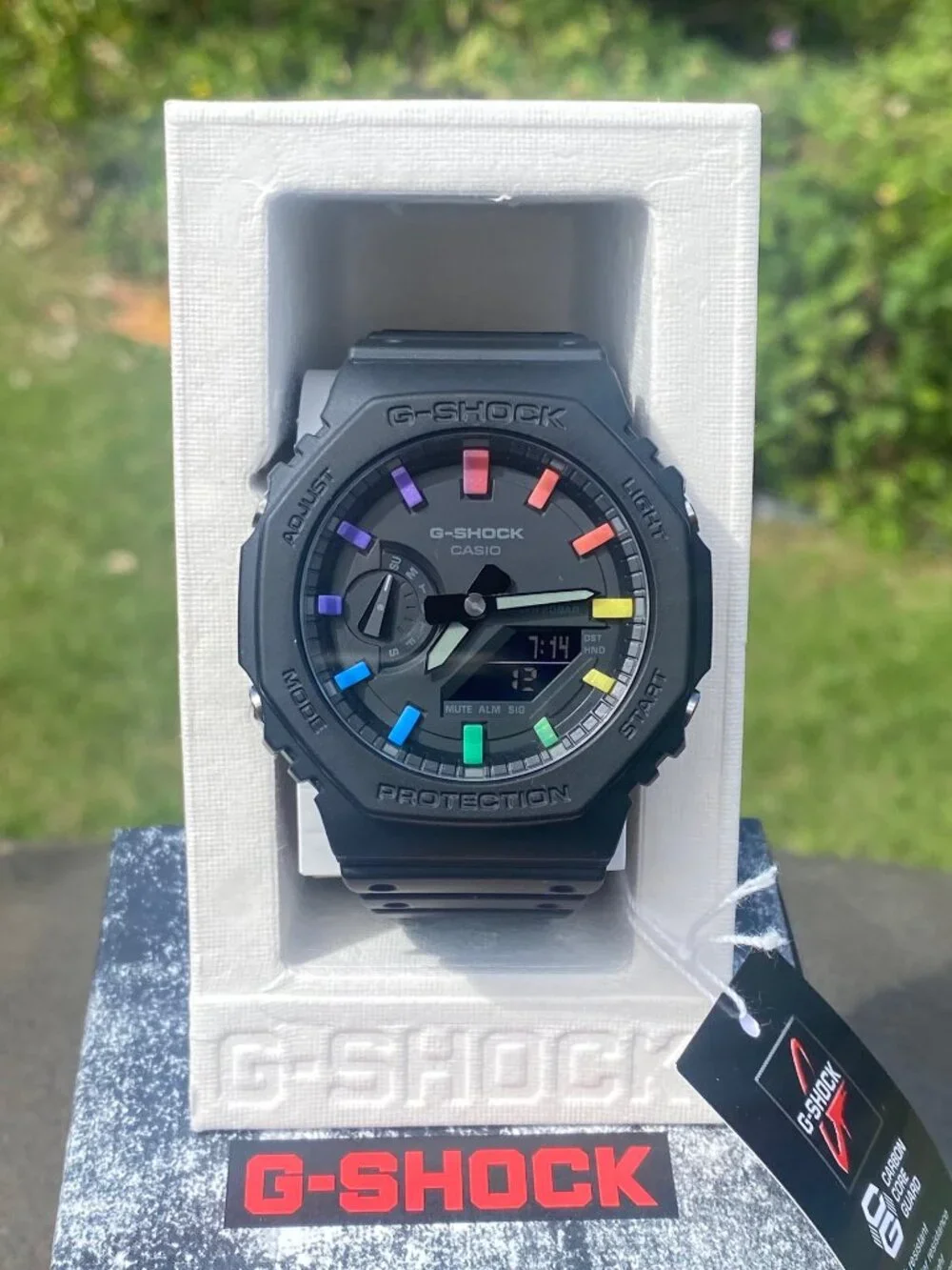 New Casio G-Shock GA2100 Rainbow Black Carbon Digital Watch Limited Edition MOD